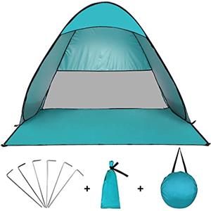 Teenza Tenda da spiaggia Pop-Up per esterni, tenda da spiaggia, portatile, impermeabile, facile da installare, adatta per pic-nic in famiglia (blu) piccola (verde)