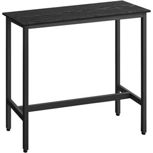 VASAGLE Bar Rettangolare Stretto, Cucina, Tavolo da Pranzo, Telaio in Metallo, 40 x 100 x 90 cm, Facile da Montare, Design Industriale, Ebano e Nero Inchiostro LBT010B56, Black, 100 x 40 x 90 cm