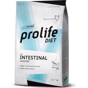 Prolife 5 kg Prolife Diet Intestinal Sensitive Alimento Completo Dietetico Cibo Secco Crocchette Croccantini per Gatti Adulti con Maiale