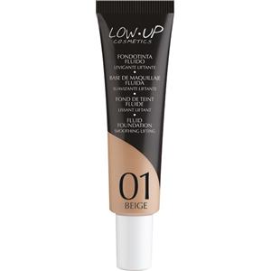 Lowup Fondotinta Fluido 01 Beige - Levigante, Liftante, Coprenza Perfetta, Lunga Tenuta