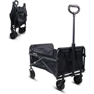 Mobiclinic®, Carrello da trasporto pieghevole, Per la spiaggia e il giardino, Duna basic, Manico regolabile, Ruote fuoristrada 360º, Supporta 80 kg, 71x47x50cm, Impermeabile, Acciaio, Pvc, Nero