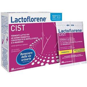 Montefarmaco Lactoflorene Cist - Integratore Alimentare per il Benessere delle Vie Urinarie con Fermenti Lattici, Mirtillo Rosso e D-mannosio - 10 Bustine