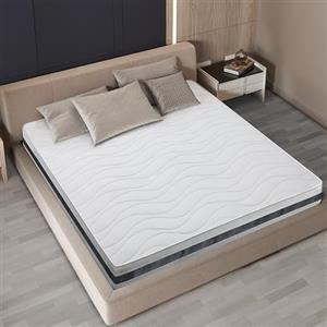 The White Stone Materasso Matrimoniale Francese 140 x 190 in Waterfoam Ipoallergenico | Altezza 20 cm | Imbottitura in Ovatta e Rivestimento in Tessuto 3D Traspirante, Antiacaro e Antifungino | Realizzato in Italia