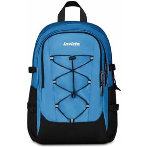 Invicta Zaino Scuola Invict-Act Plus, Blu, Doppio Scomparto Con Tasca per PC e Tasca per Borraccia, 29 lt, Scuola Media e Superiore, Zaino Ragazza, Ragazzo