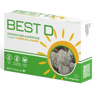 best vital s.r.l. BEST D Integratore Alimentare con Vitamina D3 da Cladonia, Senza Glutine, Adatto ai Vegani, 90 Compresse