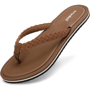 ARRIGO BELLO Infradito Donna Antiscivolo Sandali Eleganti Comode Piscina Mare Spiaggia Estive Ciabatte Taglia 36-41 (Marrone，40)