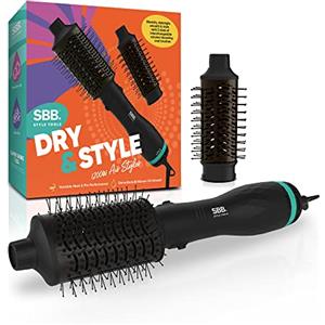 SBB Dry & Style Spazzola per capelli 1200W per asciugatura, Styler ad aria calda - Spazzola per capelli brillanti - Spazzola per capelli, Asciugacapelli e Spazzola per styling districante - 2 spazzole