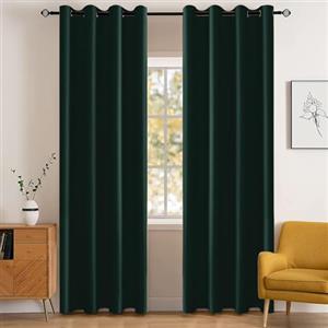 YSTELLAA Impermeabili Tende Oscuranti Per Interni 2 Pezzi, 117×137CM, Tende Termiche Isolanti Con Anelli, Moderne, Fonoassorbenti, Per Soggiorn, Camera Da Letto, Verde