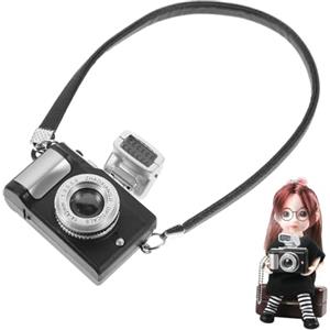 Dyiouxin Macchina Fotografica Vintage,Macchina Fotografica Giocattolo,Accessori Miniatura,Accessori Casa Bambole,1:12 Mini Macchina Fotografica per Casa Delle Bambole,con Flash e Suono