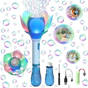 Leonshco Sparabolle Di Sapone Bambini, Bubble Gun Ape Lotus Bambini, Macchina Bolle Sapone Elettrica Con Soluzione per Bolle, Pistola Bolle Di Sapone Matrimonio 10000+ Bolle/Minuto, Per Esterni/Feste/Matrimoni