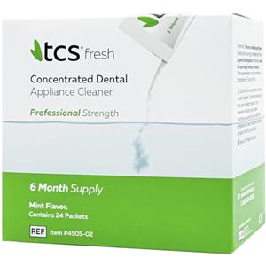 TCS FRESH Denture Cleaner - Detergente per protesi dentale mobile, bite ortodontici e paradenti sportivi