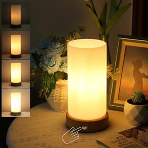 HSLighting Lampada da Tavolo Senza Fili, Touch Senza Fili Abat-jour Lampada da Scrivania Portatile con Regolazione Continua della Luminosità Lampada da Comodino per Sala da Pranzo Hotel Bar (Vetro)