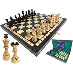 ChessEbook Set di Scacchi Pearl 34 x 34 cm. - Scacchiera di Legno - Set da Scacchi Pieghevole - Lavorazione Artigianale