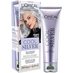 L'Oréal Paris Trattamento Ravvivante per Capelli Bianchi, Azione Anti-Giallo e Fortificante, Capelli Bianchi Lucenti e Riflessi Argentati, Capelli 2X Più Forti, Cool Silver, Tonalità: Bianco Perla