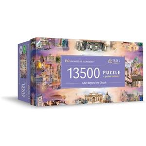 Trefl Prime UFT: Cities beyond the clouds-13500 Pezzi, Grande Puzzle con Monumenti Celebri, Collage, Cartone Spesso, BIO, ECO, Gioco per Adulti e Bambini a partire dai 12 anni, Multicolore, 81030