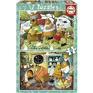 Educa - Set di 2 puzzles per bambini con 20 pezzi | Di Kasandra Forest Stories. Misure: 28 x 20 cm. Raccomandato da 4 5 6 anni (19686)
