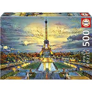 Educa - Puzzle da 500 pezzi per adulti e bambini | Torre Eiffel | Misura: 48 x 34 cm. Include colla fix puzzle. Da 11 anni (19621)