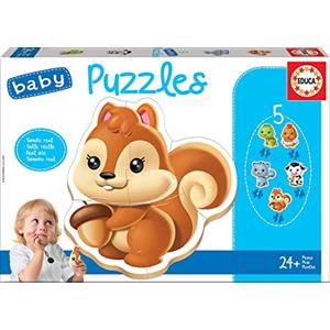 Educa - Baby Puzzles. Animali. Set di 5 Puzzle Progressivi per Bambini. +24 Mesi (13473)