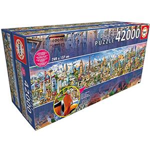Educa - Puzzle da 42000 pezzi per adulti l XXL Puzzles. Il Giro del Mondo. Il Puzzle più Grande del Mondo (17570)