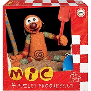 Educa - 19104 MIC. Set di 4 puzzle progressivi per bambini, 6, 9, 12 e 16 pezzi. +3 anni, Multicolore