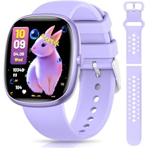 TotsyFun Smartwatch Bambini, Orologio Smartwatch Bambino con 20 Modalità Sportive, 19 Giochi, Frequenza Cardiaca, Monitor del Sonno, Impermeabile IP68, Regalo per Adolescenti 7 agli 11 Anni, Viola