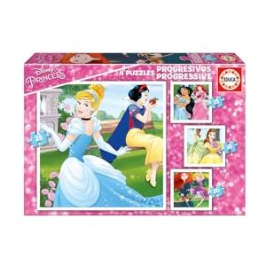 Educa - 4 Progressive Princess, 12-16-20-25 Pezzi (17166)