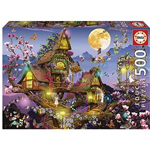 Educa - Puzzle da 500 pezzi per adulti e bambini | Casa delle fate | Misura: 48 x 34 cm. Include colla fix puzzle. Da 11 anni (19554)