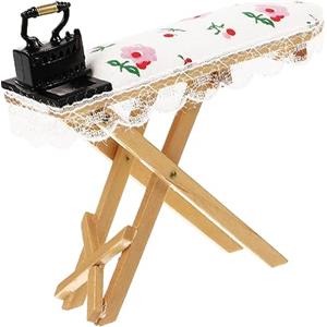 HAPINARY Ferro Casa Delle Bambole Gioca a Stirare La Casa Ferro Stiro a Vapore in Miniatura 1 Accessori Per Casa Delle Bambole in Scala 12 Set Di Mobili Ob11 Di Legno Ferro Da Stiro