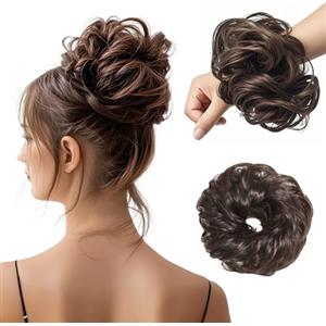 QKEPCY Ciappi Per Capelli Donna Parrucca Donna Capelli Finti per Acconciature Capelli Donna Elastici per Capelli Topper Capelli Veri Coda Extension Fermacapelli Donna(D)