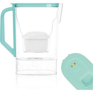 Wessper Caraffa per porta del frigorifero da 2,7 l, compatibile con Brita Maxtra, caraffa per acqua con indicatore di usura del filtro- Il set include una caraffa filtro dell'acqua e un filtro