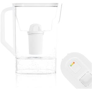 Wessper Caraffa Filtrante per Acqua 2,7 Litri, Brocca Acqua Filtrante con Indicatore LED, Caraffa Acqua con Filtro Classico, Caraffa Acqua per Frigorifero, 