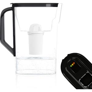Wessper Caraffa Filtrante per Acqua 2,7 Litri, Brocca Acqua Filtrante con Indicatore LED, Caraffa Acqua con Filtro Classico, Caraffa Acqua per Frigorifero, 