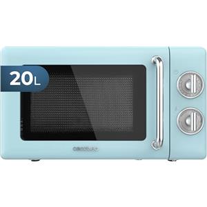 Cecotec Microonde meccanico 20 L Proclean 3010 Retro Blue. 700 W in 6 livelli, timer fino a 30 minuti, modalità sbrinamento, design vintage blu, finiture in acciaio