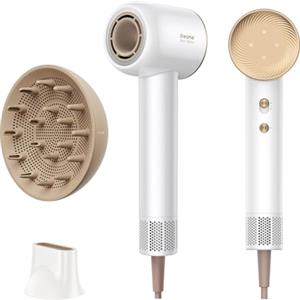 DREAME Hair Glory Combo Asciugacapelli - Asciugatura Rapida, Motore ad Alta Velocità, Tecnologia a Ioni Negativi, Leggero, Controllo della Temperatura, Bianco