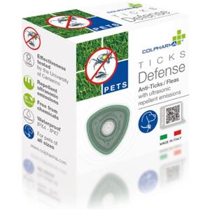 Colpharma Ticks Defense Pets - Dispositivo Antizecche e Antipulci a Ultrasuoni per Cani e Gatti, Impermeabile e Efficace