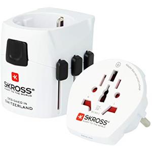 SKROSS | 1.103165 | PRO Light-World | Adattatore Universale da Viaggio a 2 e 3 Poli - Da e Per più di 200 Nazioni - Potenza Massima 1535 Watt. Protezione Anti Scossa