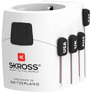 SKROSS | 1.103180 | Adattatore Universale da Viaggio da e Verso 250 Nazioni - Tensione e Potenza 100V - 630W / 250V - 1575W - Protezione Anti Scossa