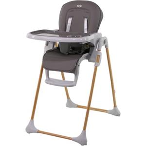 nania Seggiolone Pappa Portatile, Seggiolone Evolutivo da 6 mesi a 36 mesi - Schienale reclinabile - Altezza regolabile - Pieghevole - grigio