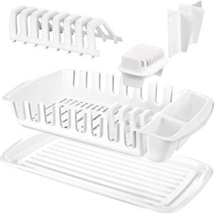 Tescoma Scolapiatti Cleankit con Vassoio Prendigoccia - Plastica Resistente, Dimensioni 29x49x10 cm, Adatto per Piatti Fino a 30 cm
