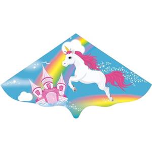 Günther Flugspiele Paul 1106 - Aquilone per bambini Emma con motivo di unicorno, a linea singola in robusto foil PE partire da 4 anni, dimensioni ca. 115 x 63 cm
