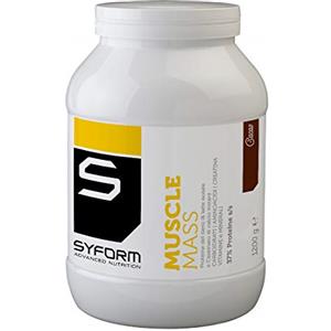 SYFORM MUSCLE MASS PROTEINE del Siero del latte 1,2 Kg. Sostitutivo pasto, favorisce l'aumento di peso con Aminoacidi + Creatina + Vitamine e Minerali (CACAO, 1200 Gr.)