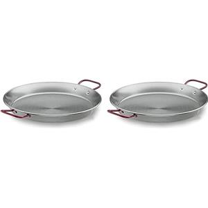 LACOR 63637 Steel PRO 63637-Padella per Paella in Acciaio, 36 cm, ghisa, Nero (Confezione da 2)
