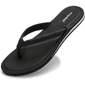 ARRIGO BELLO Infradito Donna Ciabatte Piscina Mare Spiaggia Estive Eleganti Comode Lucido Cinturino Antiscivolo Sandali Taglia 36-41 (Nero，38)