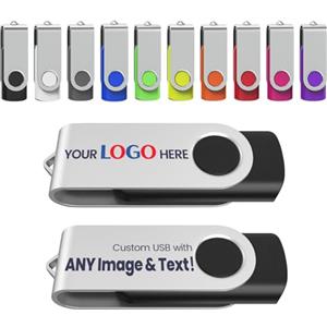 Wooolken Chiavetta USB personalizzata Wooolken Pen Drive 2.0, 50 pezzi, con incisione del testo desiderato, disponibili in 10 colori e nelle capacità da 128MB/256MB/512MB/1GB/2GB/4GB/8GB/16GB/32GB/64GB/128GB