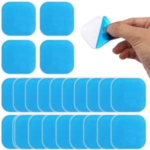 LuminaryLair 24 Pezzi Dispositivo Cuscinetti in Gel, 4 X 4cm Elettrostimolatore Gel di Ricambio EMS, Riutilizzabile Gel Elettrostimolatore, Cuscinetto in Gel EMS, per Stimolare L'addome, Gambe e Le Braccia
