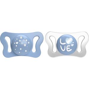 Chicco PhysioForma Micrò, Succhietto per Neonato, Leggero con Tettina Mini, Forma Ergonomica, Supporta il Corretto Sviluppo della Bocca, 0-2 Mesi, 2 Pezzi, Azzurro