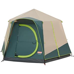 Coleman Polygon 6, grande tenda per 6 persone con vista a 360°, tenda familiare da 6, costruzione stabile con pali in acciaio, montaggio semplice, tenda da campeggio impermeabile al 100%