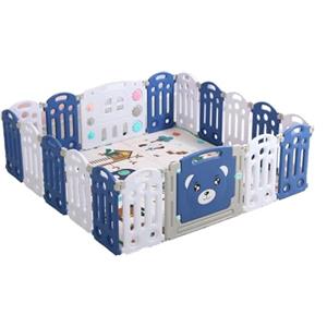 Magic ZC Box Bambini, Recinto per Bambini, Box Neonato con Materassino Grande Pieghevole Interni ed Esterni, Centro Attività Infantile Parco Giochi per Bambini con Schiuma Anticollisione (16+2)