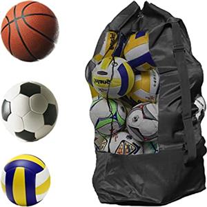 YIPUETERNITY 110 x 49 cm Borsa Per Palloni in Rete, 15-20 Palloni Sacca in Rete Palloni da Calcio, Borsa a Tracolla Calcio con Coulisse, Impermeabile Borsa per Palloni Allenamento per Basket Calcio Volley Rugby