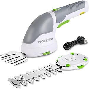 WORKPRO Forbici a Batteria 2 in 1, Cesoia Elettrica a Batteria al Litio 3,6V 2Ah, Larghezza di Taglio 75 mm, Lunghezza di Taglio 118mm, Adatto al Giardino (Bianco)